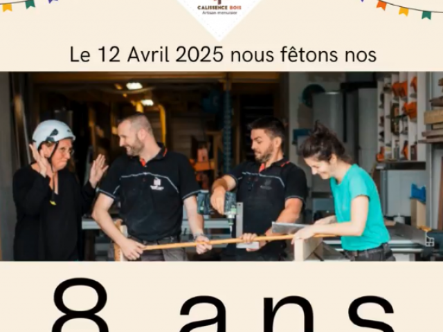 Le 12 avril 2017 : Calissence Bois, c'est 8 années à sculpter le temps.